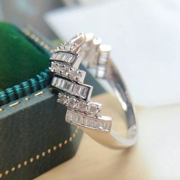 NEW 925 Sterling Silver Diamond Ring Band - Picture 6 of 6